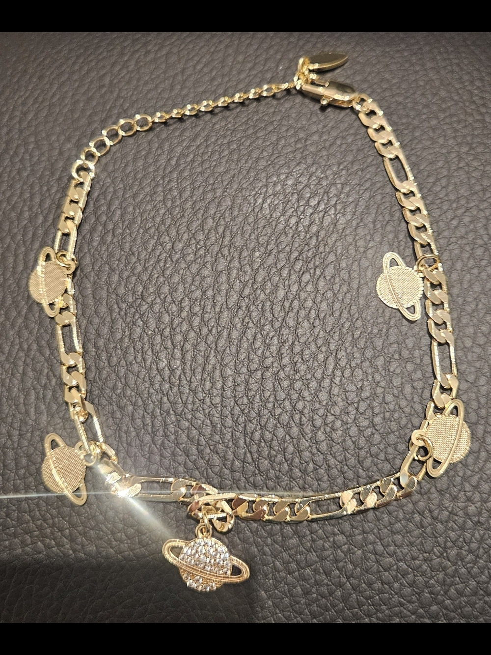 Gold Planet Charm Ancklet  - Women's Jewelry